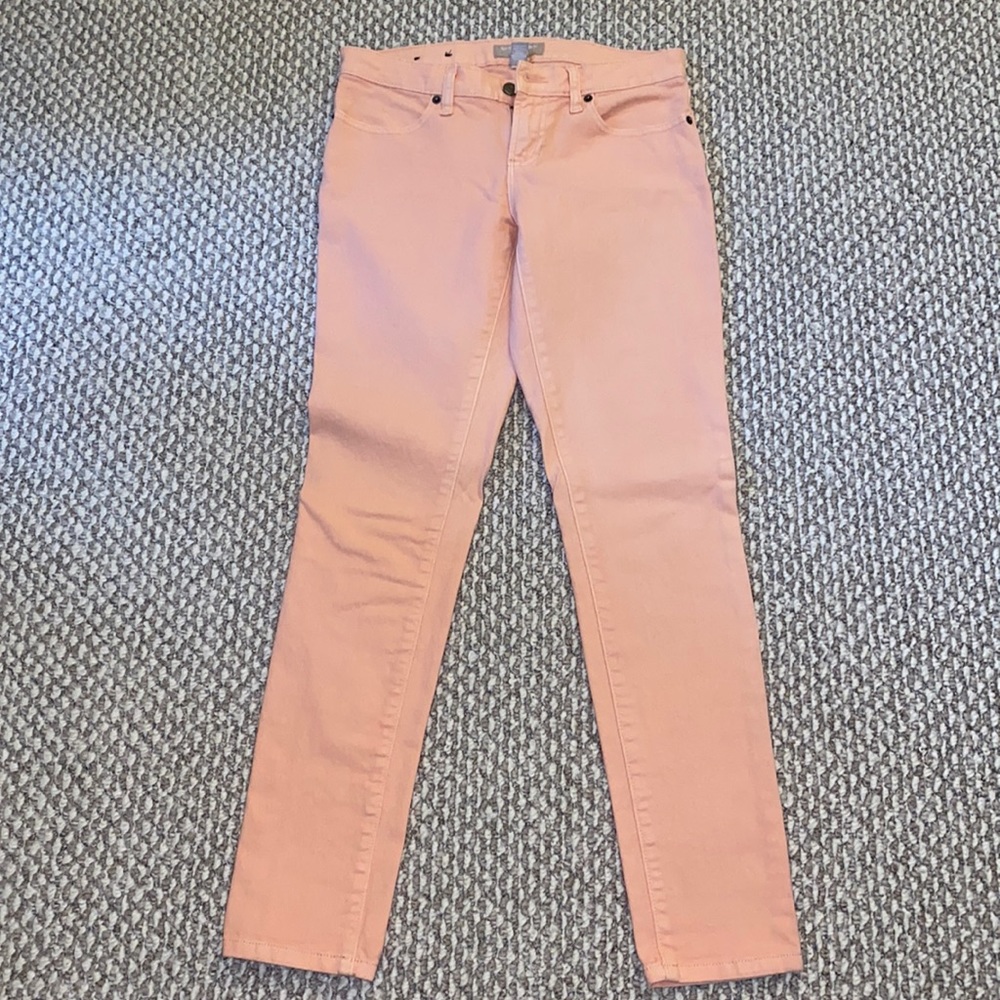 Pale pink stretch skinny jeans mid rise, size 4/27 from Banana Republic.